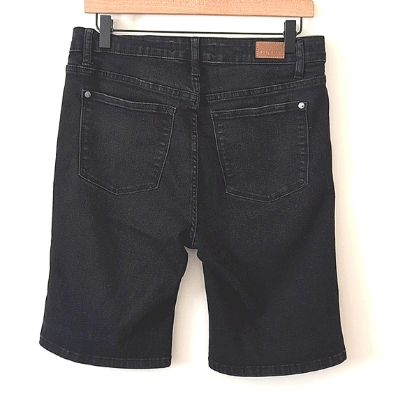 Judy Blue Womens Large Cuffed Bermuda Shorts Black Denim Casual Classic - Picture 4 of 6